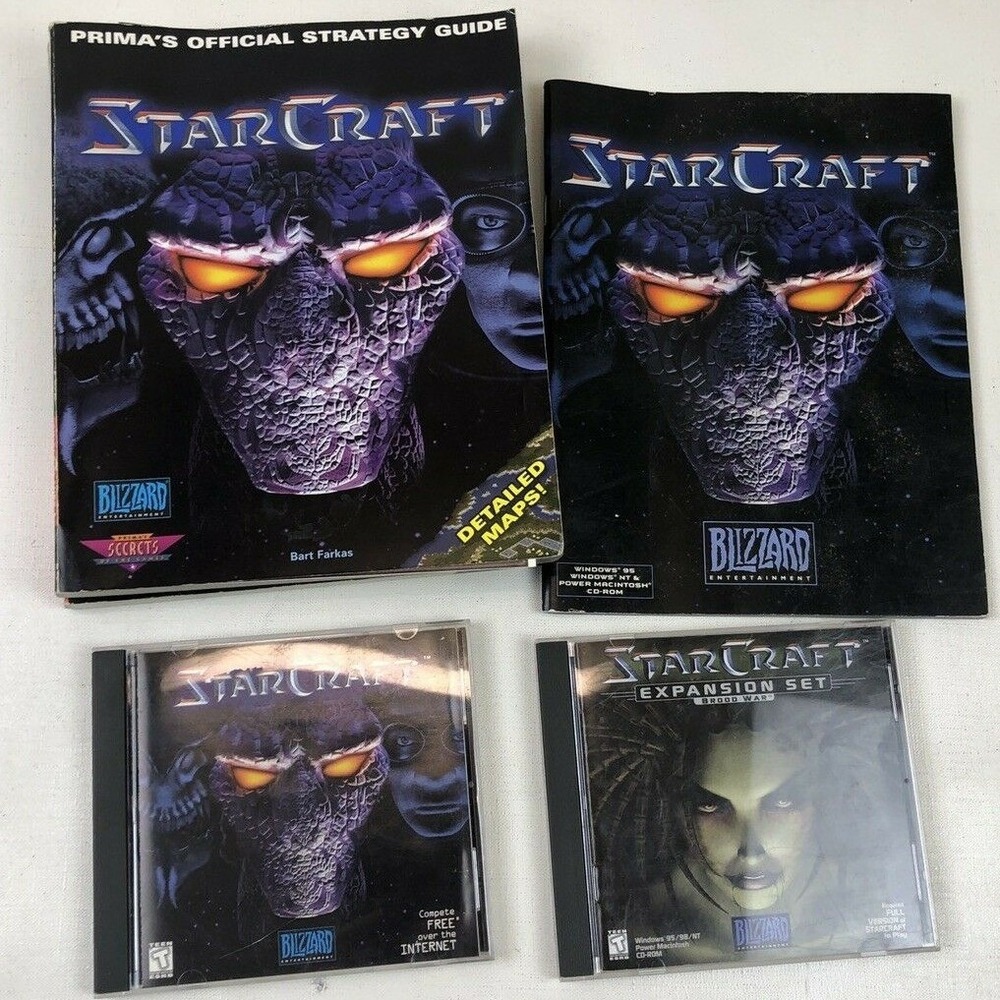 StarCraft‎ PC Game Lot Blizzard Strategy Guide Expansion Set Detailed Maps